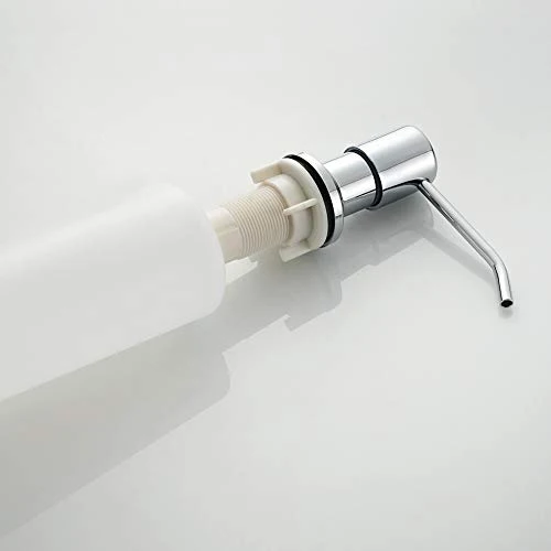 Ibergrif Seifenspender Küche Einbau – Spülmittelspender mit 500 ml Flasche, 360° drehbare Edelstahlpumpe, von Oben befüllbar, ideal für Spülbecken und Küchenspülen, Chrom