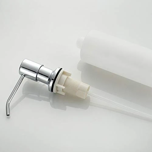 Ibergrif Seifenspender Küche Einbau – Spülmittelspender mit 500 ml Flasche, 360° drehbare Edelstahlpumpe, von Oben befüllbar, ideal für Spülbecken und Küchenspülen, Chrom