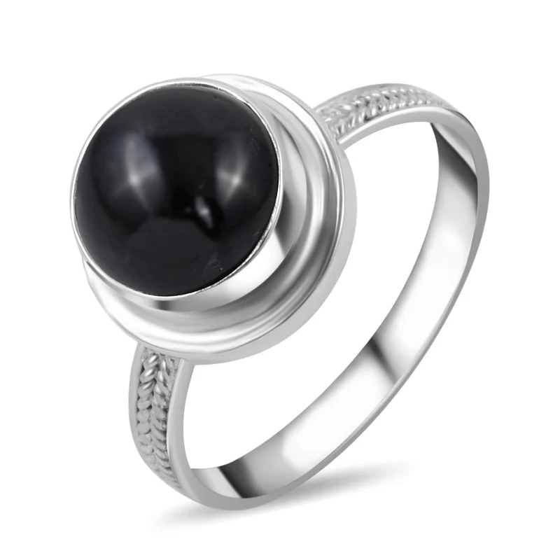 Schwarzer Stern Diopsid Ring 925 Silber ca. 3.82 ct
