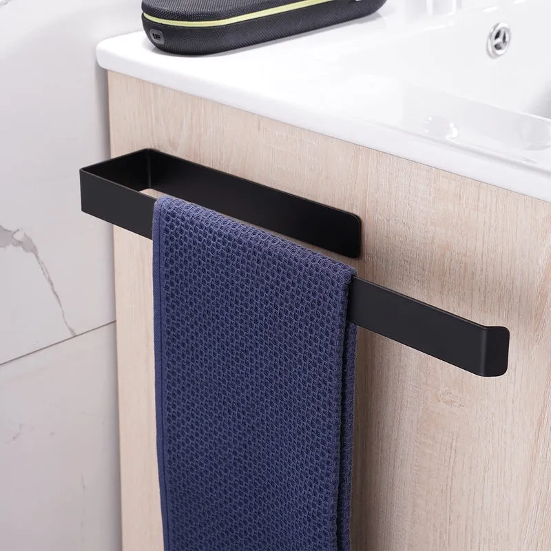 Aikzik Handtuchhalter ohne Bohren, 304 Edelstahl Handtuchstange zum Kleben für Bad & Küche, Matt Schwarz