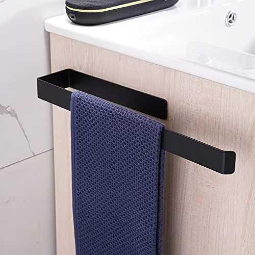 Aikzik Handtuchhalter ohne Bohren, 304 Edelstahl Handtuchstange zum Kleben für Bad & Küche, Matt Schwarz