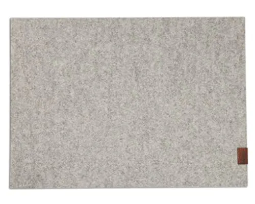 Platzset aus Filz | Wollfilz Tischset | Weiche Filzmatte & Tischunterlage | Merinowolle Naturwollfilz in Anthrazit, Hellgrau meliert, Senfgelb, Lagune – 36 x 49 cm