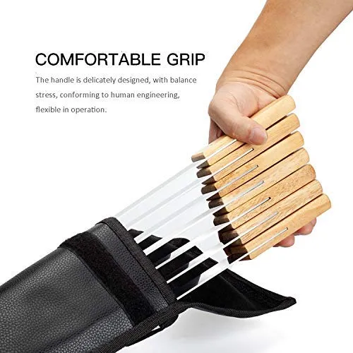 Goutime 60 cm Grillspieße aus Edelstahl mit Holzgriff, hitzeisoliert