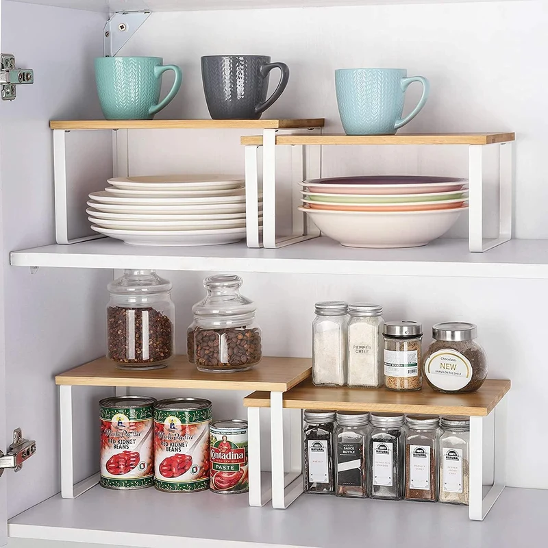 LIANTRAL Schrank Organizer Küche, Küchenregal, Gewürzregal, 4er Set