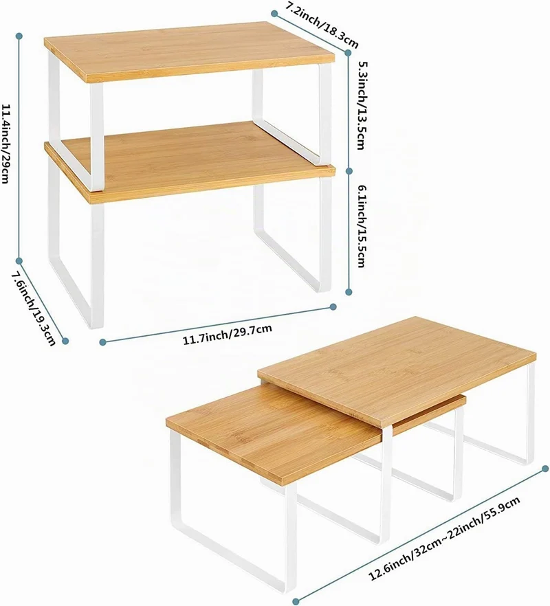 LIANTRAL Schrank Organizer Küche, Küchenregal, Gewürzregal, 4er Set
