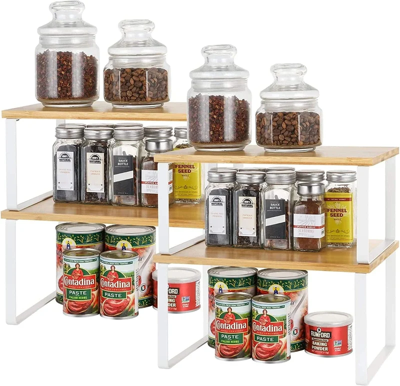 LIANTRAL Schrank Organizer Küche, Küchenregal, Gewürzregal, 4er Set
