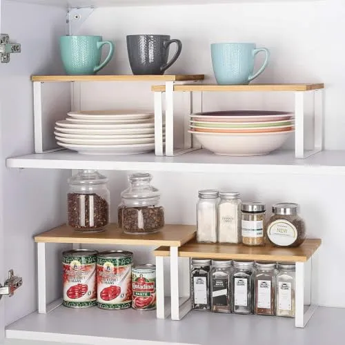 LIANTRAL Schrank Organizer Küche, Küchenregal, Gewürzregal, 4er Set