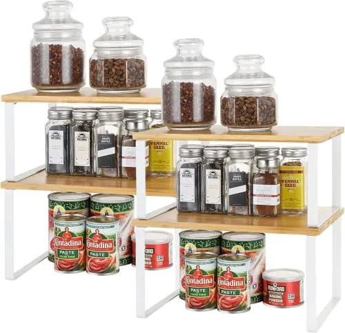 LIANTRAL Schrank Organizer Küche, Küchenregal, Gewürzregal, 4er Set