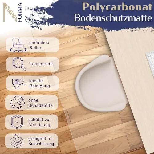 Bodenschutzmatte DURA-MAT aus Polycarbonat für Hartböden (100x120 cm)