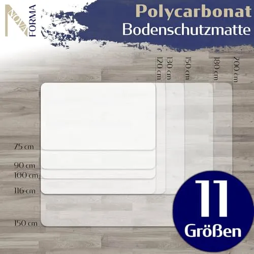 Bodenschutzmatte DURA-MAT aus Polycarbonat für Hartböden (100x120 cm)