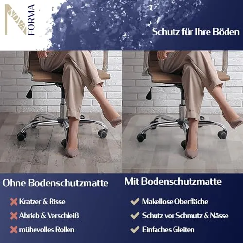 Bodenschutzmatte DURA-MAT aus Polycarbonat für Hartböden (100x120 cm)