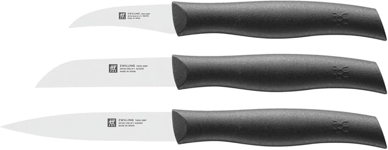 ZWILLING Twin Grip Messerset 3-teilig, Rostfreier Edelstahl, Kunststoffgriff, Schwarz