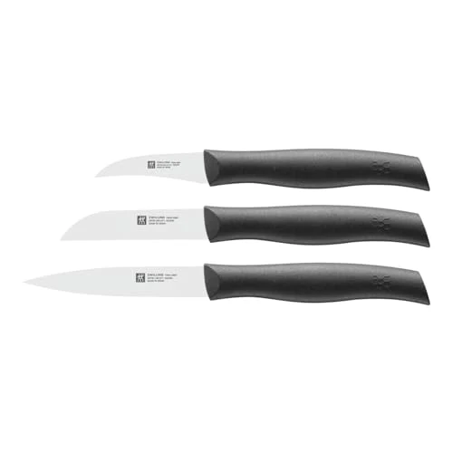ZWILLING Twin Grip Messerset 3-teilig, Rostfreier Edelstahl, Kunststoffgriff, Schwarz