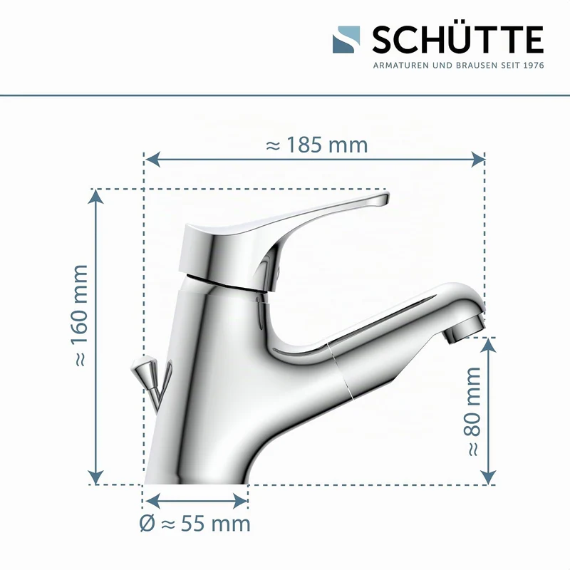 ATTICA 22150 Waschtischarmatur Bad, Wasserhahn mit Haarbrause, Badarmatur mit ausziehbarer Brause zum Haarewaschen, Einhebelmischer herausziehbar mit Ablaufgarnitur, Chrom