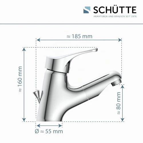 ATTICA 22150 Waschtischarmatur Bad, Wasserhahn mit Haarbrause, Badarmatur mit ausziehbarer Brause zum Haarewaschen, Einhebelmischer herausziehbar mit Ablaufgarnitur, Chrom