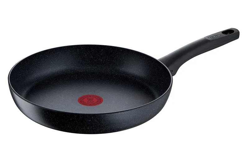 Tefal Black Stone Bratpfanne 28 cm, Mineralia+ Antihaftversiegelung, sicher, Thermo-Signal, induktionsgeeignet, gesund Kochen, Stone-Effekt, schwarz, G28106