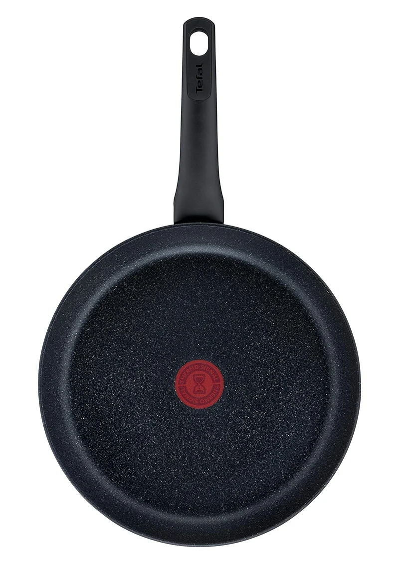 Tefal Black Stone Bratpfanne 28 cm, Mineralia+ Antihaftversiegelung, sicher, Thermo-Signal, induktionsgeeignet, gesund Kochen, Stone-Effekt, schwarz, G28106