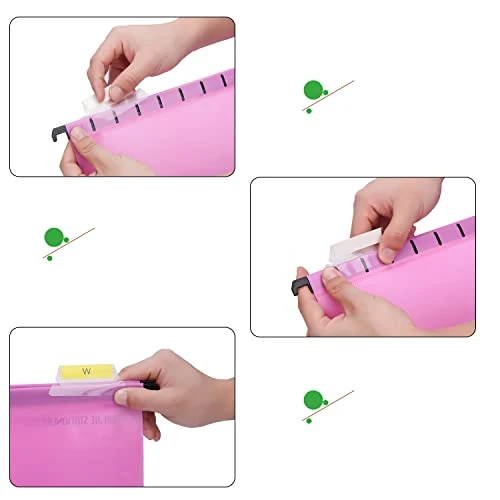 20 Stück PVC Aktenschrank A4 Hängemappen Hängemappen mit Tabs und Einsätzen für Büro, Schule, Desktop-Aktenaufbewahrung, Dateiklassifizierung