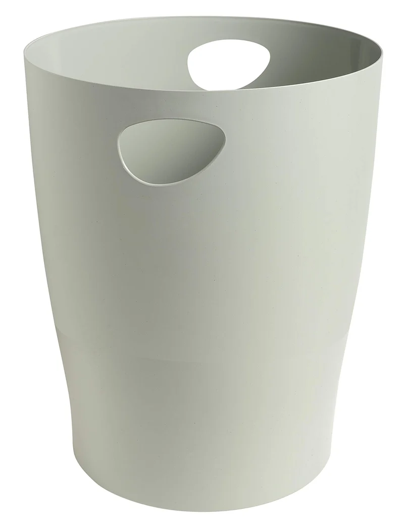 Exacompta 45306D ECOBIN Papierkorb 15 Liter mit Griffen. Eleganter und robuster Papierkorb und Mülleimer im modernen Design grau