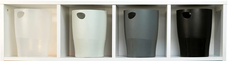 Exacompta 45306D ECOBIN Papierkorb 15 Liter mit Griffen. Eleganter und robuster Papierkorb und Mülleimer im modernen Design grau