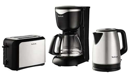 Tefal CM3408 Glas-Kaffeemaschine Mini (600 W, 6 Tassen) schwarz/edelstahl, CM340811