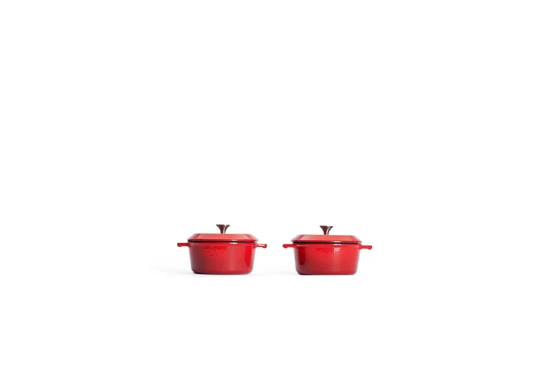 WOLL 'Iron set aus 2 mini Kasserollen in Chili Red Ø 10 cm, 5 cm 0,3 Lt'