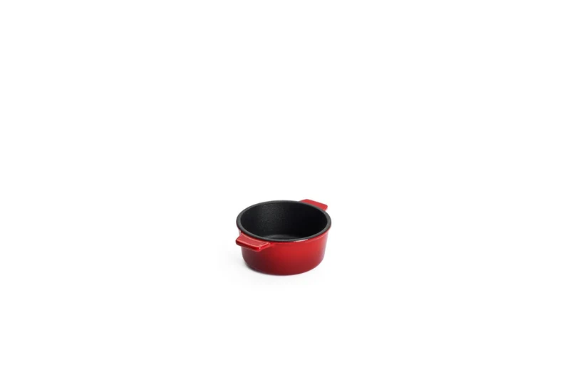 WOLL 'Iron set aus 2 mini Kasserollen in Chili Red Ø 10 cm, 5 cm 0,3 Lt'