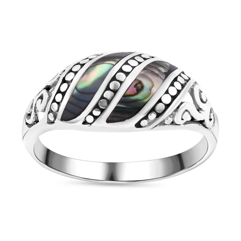 Royal Bali - Abalone Muschel Ring, 925 Silber, , ca. 4.40 ct