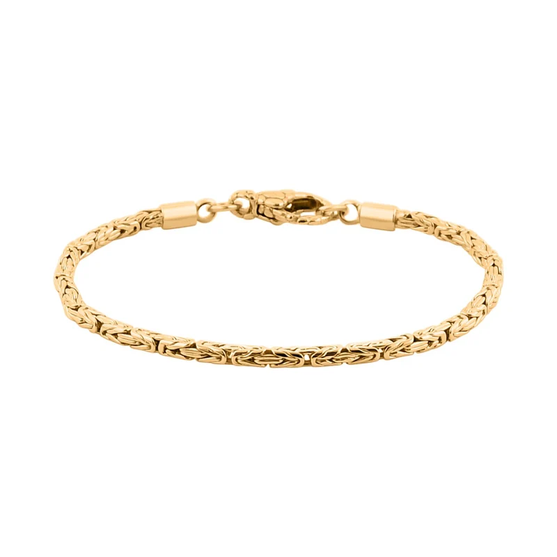 Royal Bali Kollektion - Borobudur Armband, ca. 20 cm 925 Silber 916 Gelbgold Vermeil, ca. 9,69g