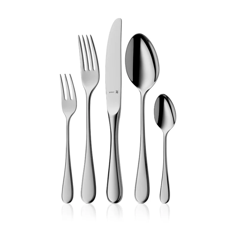 WMF Kent Plus Edelstahl Besteck Set 6 Personen, Essbesteck Set 30 teilig, Hohlheftmesser, Cromargan protect poliert, kratzbeständig, spülmaschinenfest