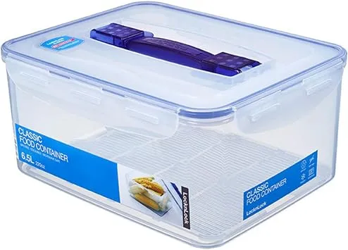 LocknLock PP Classic Aufbewahrungsbox luftdicht mit Griff & Ablaufgitter| 6,5L | 29,5 x 23 x 13,8 cm | 100 % luft- und wasserdichter Vorratsbehälter mit Deckel | Gefrierfeste Aufbewahrungsdose