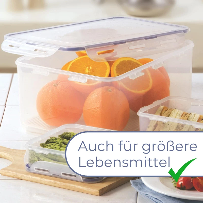 LocknLock PP Classic Aufbewahrungsbox luftdicht mit Griff & Ablaufgitter| 6,5L | 29,5 x 23 x 13,8 cm | 100 % luft- und wasserdichter Vorratsbehälter mit Deckel | Gefrierfeste Aufbewahrungsdose