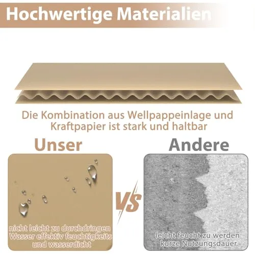 ACXIN Schuhboxen Stapelbar Boxen-Set,Aufbewahrungsbox Schubladen mit Transparentes Sichtfenster,Pappkarton aus Kraftpapier,34.5 x 23.5 x 13.5 cm,10 Stück, Braun