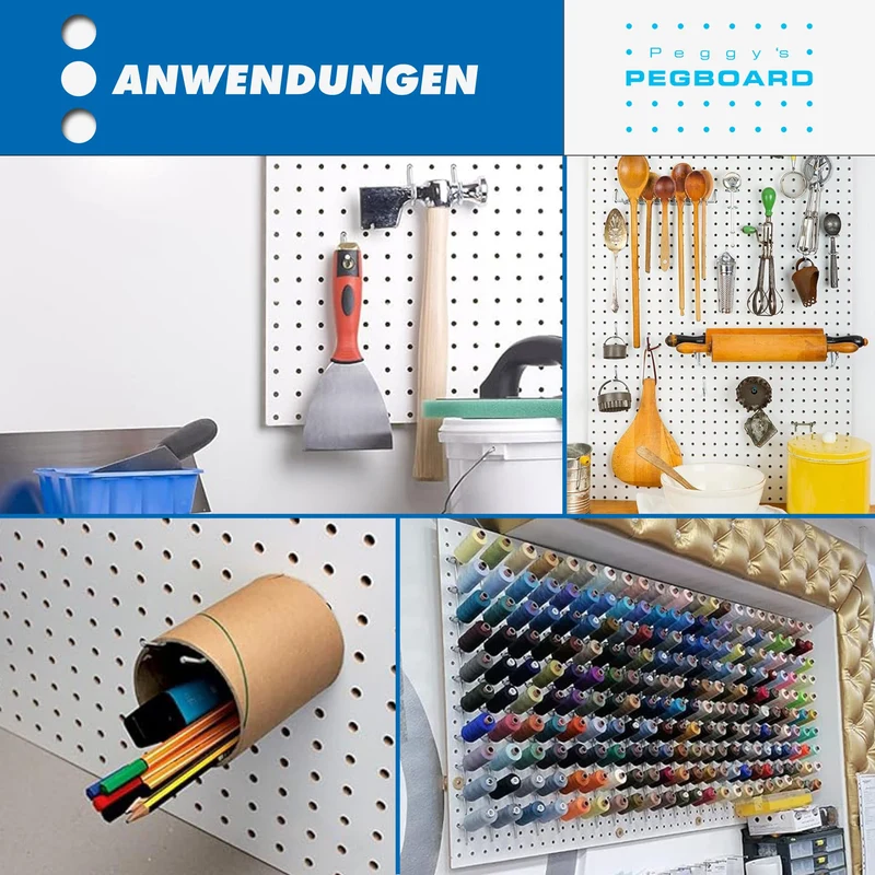Pegboard Lochwandhaken-Sortiment 67-teilig für Werkzeugwand Abstand 25.4 mm