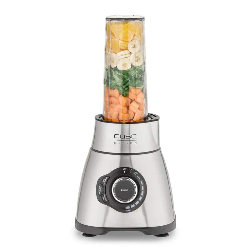CASO B 1800 PowerBlender-Set - Standmixer, 28.000 U/min, Glasbehälter 1,75 L, inkl. Trinkflasche und Zerkleiner, Mixer Testsieger mit sehr gut, Edelstahl