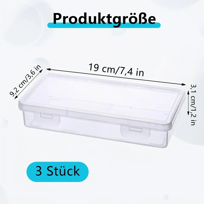 Stapelbare Stiftebox, 3 Stück Aufbewahrung Stifte, Durchsichtige Bleistiftboxen, Stapelbare Aufbewahrungsbox, Aufbewahrungsbox für Kunsthandwerk, Teile, Schule, Familie