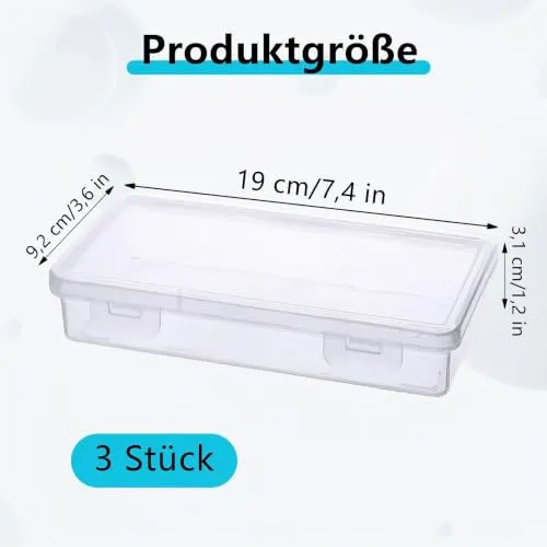 Stapelbare Stiftebox, 3 Stück Aufbewahrung Stifte, Durchsichtige Bleistiftboxen, Stapelbare Aufbewahrungsbox, Aufbewahrungsbox für Kunsthandwerk, Teile, Schule, Familie