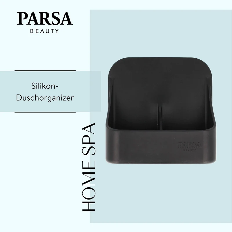 PARSA BEAUTY Silikon Duschablage Organizer schwarz, selbstklebend