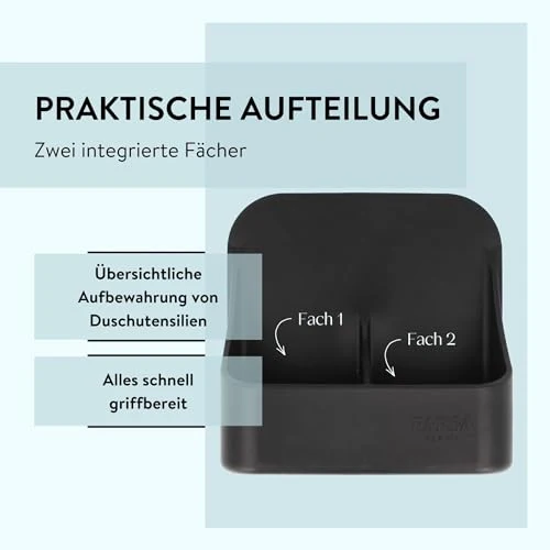 PARSA BEAUTY Silikon Duschablage Organizer schwarz, selbstklebend