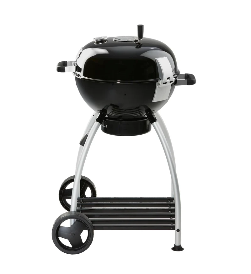 RÖSLE Holzkohle-Kugelgrill No.1 Sport F50, Hochwertiger Kohlegrill mit einstellbarer Luftzufuhr, Deckelscharnier, Deckelthermometer, stabiler Ablage, extra großer Grillfläche und Grillraum