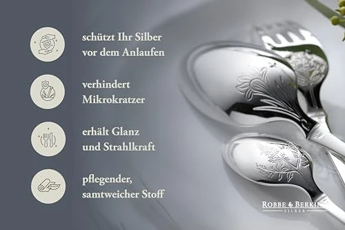 Robbe & Berking Silberbesteck-Abdecktuch für 185-teilige Bestecke | Anlaufschutz aus samtweichem Baumwollflanell, 51,5 x 38,5 cm