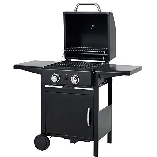 tepro Gasgrill Mayfield 2 mit 2 hochwertigen, leistungsstarken Edelstahlbrennern, verchromten Grillrosten (Rost-in-Rost-System), großer Warmhaltefläche, integriertem Thermometer im Deckel und praktisc