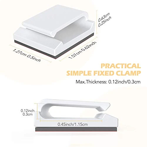 AGPTEK 60 Stück Kabelclips, selbstklebend, verstellbar, Premium-Acrylkabel, zur Aufbewahrung von elektrischen Drähten, Kabelbinder, für Organizer Büro/PC/Ladegerät/Lampe/Led Strip/Auto/Haus, Weiß