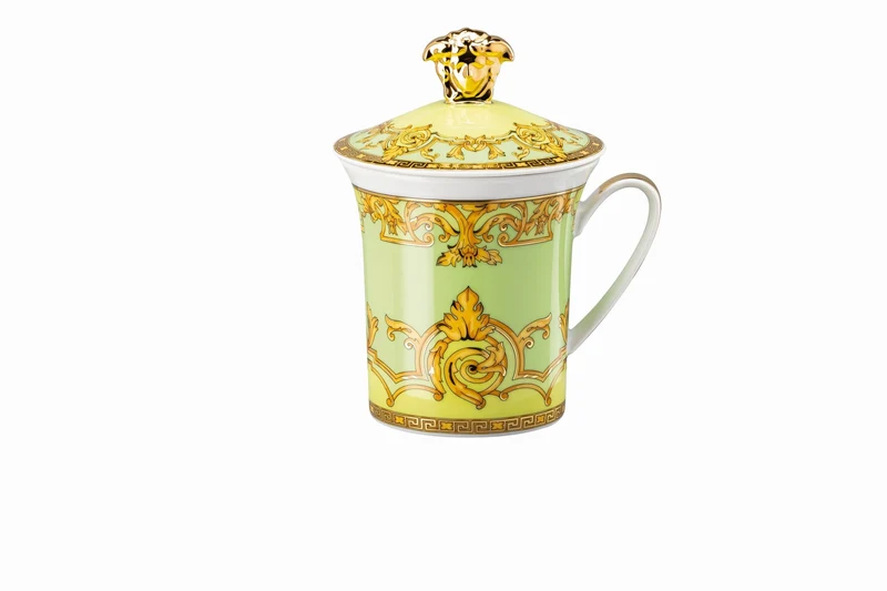Rosenthal Versace 30 Jahre - Becher mit Deckel 'Green Floralia - 2003'