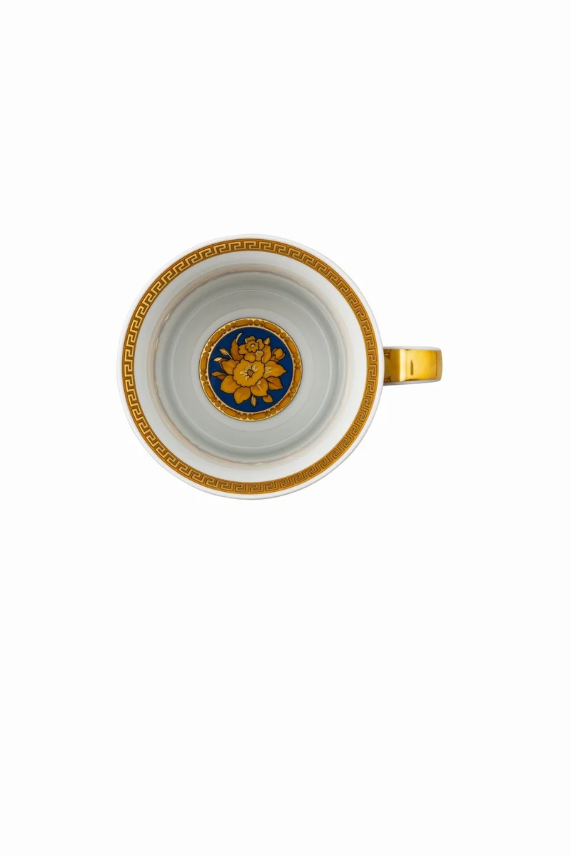 Rosenthal Versace 30 Jahre - Becher mit Deckel 'Floralia Blue - 2000'
