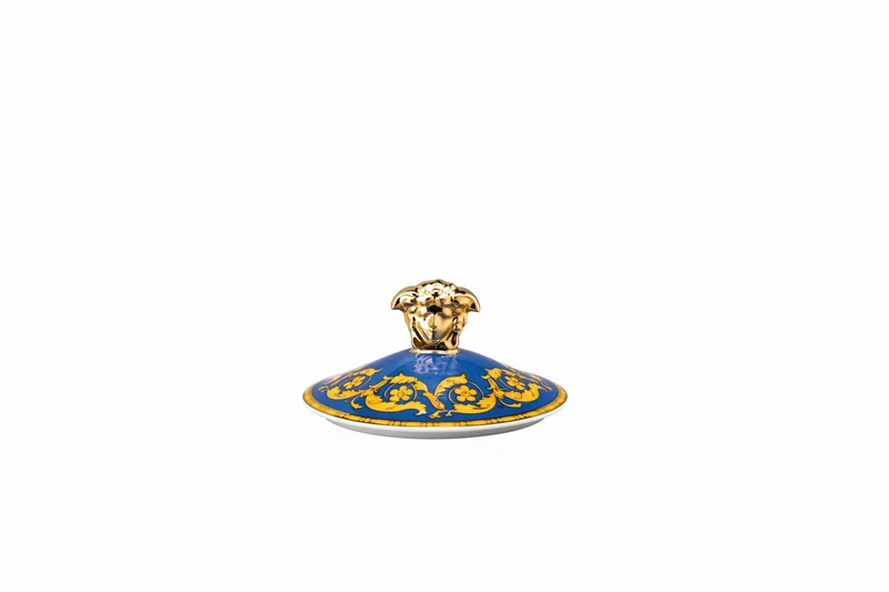 Rosenthal Versace 30 Jahre - Becher mit Deckel 'Floralia Blue - 2000'