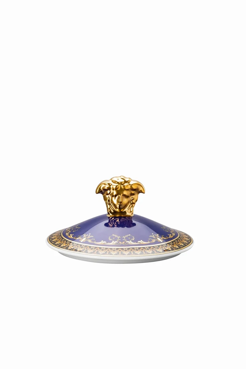 Rosenthal Versace 30 Jahre - Becher mit Deckel 'Medusa blau - 2001'