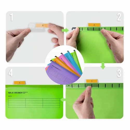 25 Stück A4 Hängemappen, Polypropylen Hängeregister Mappen