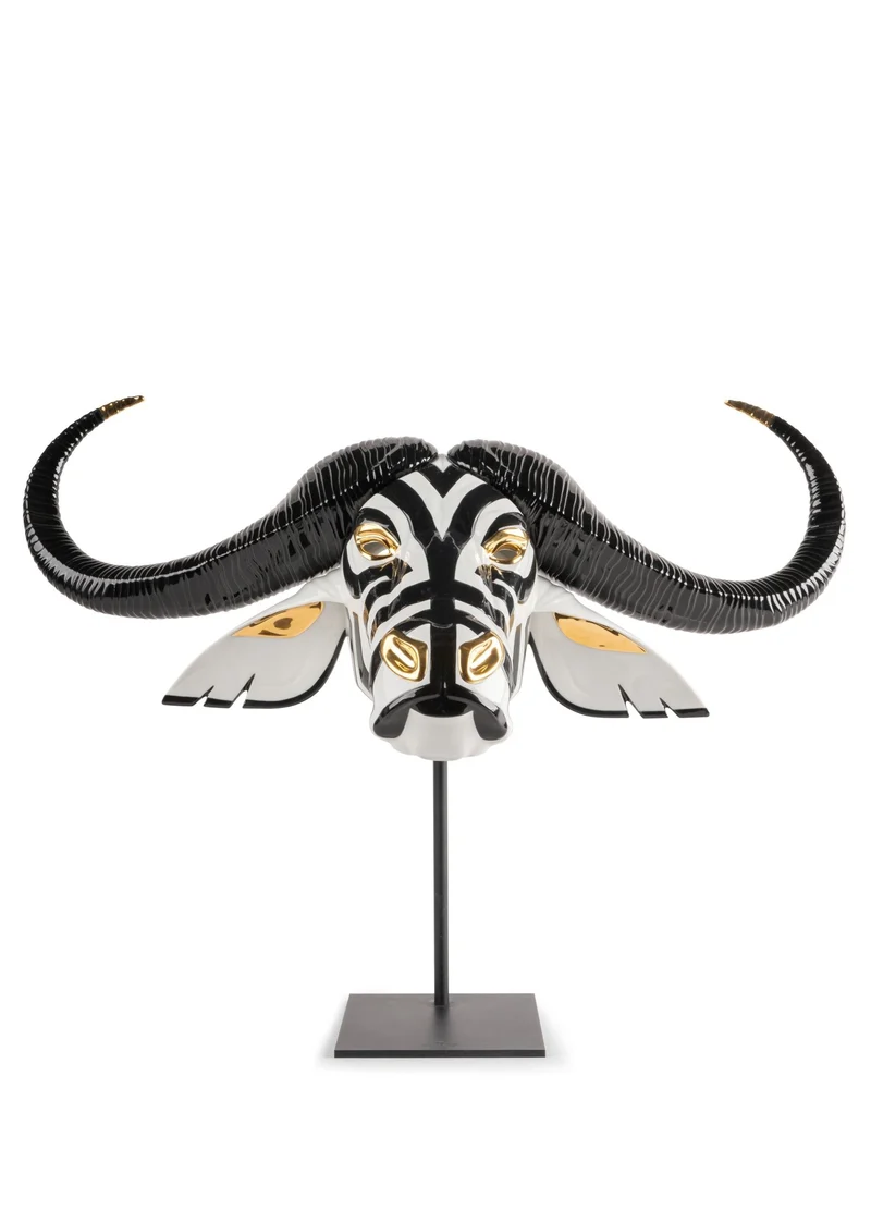 LLADRO® Figur »Buffalo mask (black-gold) Sculpture 64cm breit« 01009594