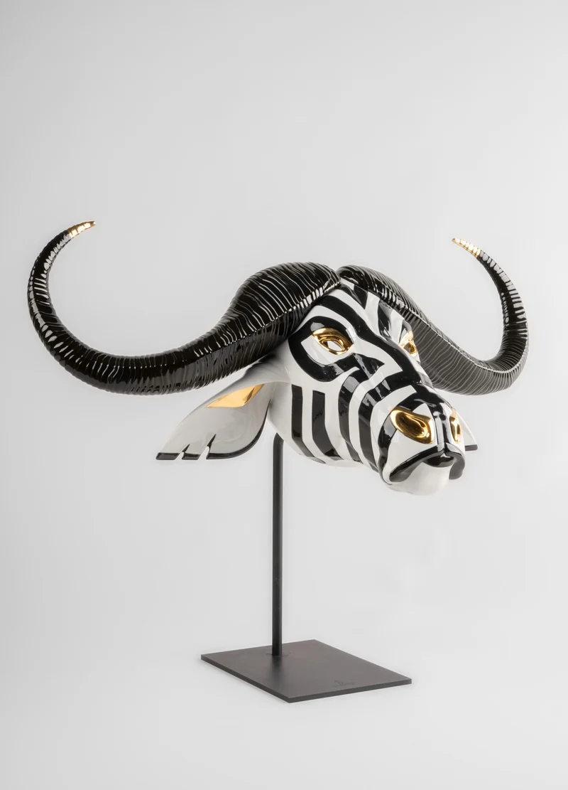 LLADRO® Figur »Buffalo mask (black-gold) Sculpture 64cm breit« 01009594